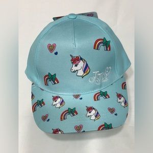 Girl’s  Hat Unicorns Heart Rainbows JoJo Siwa graphics blue. One size